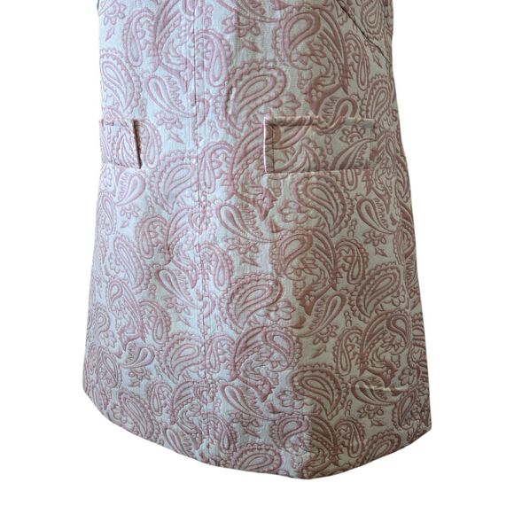 Victoria Beckham Target Pink Blush Floral Jacquard Brocade Shift Dress Fits L/XL - Picture 6 of 12